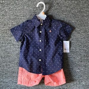 Baby boys dress shirt and shorts